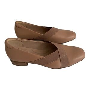 Clarks Collection Juliet Dahlia Praline Blush Leather Slip-On Shoes Size 7